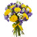 bouquet of yellow roses and irises. Bulgaria